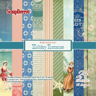 Paper Collection Set Holiday Romance (6*6-170GSM), 24 Single Sided Sheet Pack