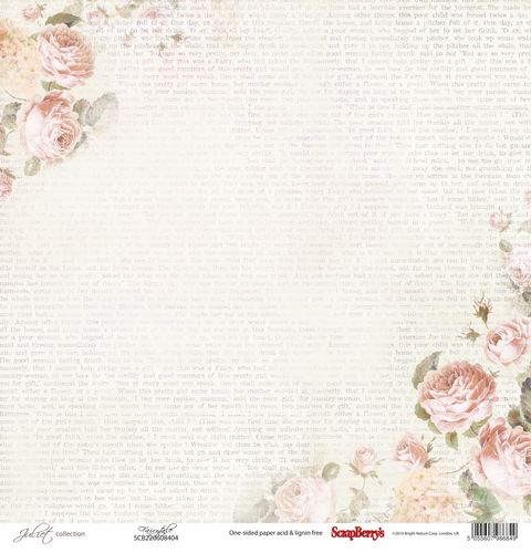 Single-sided Paper Set (12*12-190GSM) Juliet – Fairytale , 1 Sheet