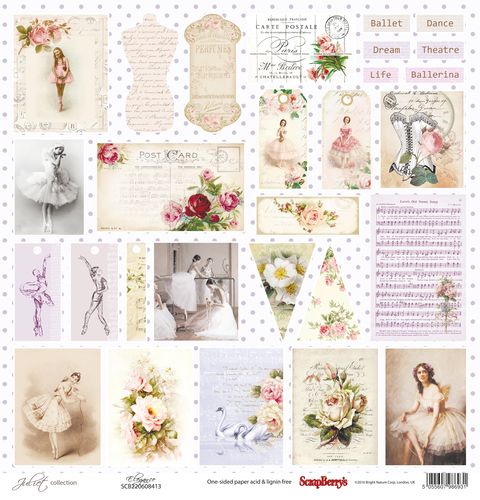 Single-sided Paper Set (12*12-190GSM) Juliet - Elegance , 1 Sheet