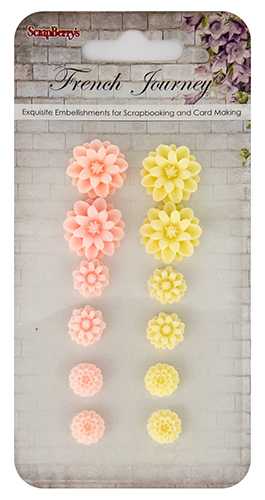 Set of chrysanthemums, French Journey 2 (resin)