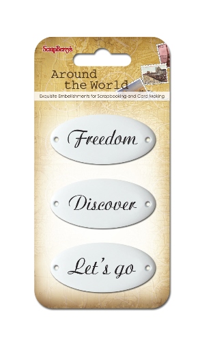 Set of metal embellishments «Around the world 1», 3 pieces.