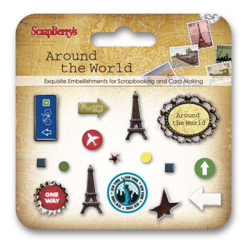 Set of decorative brads Around the World
