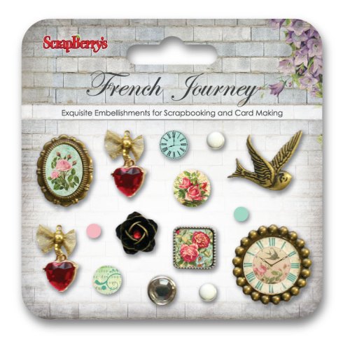 Set of decorative brads French Journey