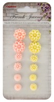 Set of chrysanthemums, French Journey 2 (resin)