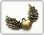 Metal charms set ROCK HEART 34*27mm, 10pcs