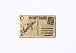 Metal charms set POSTCARD 16*26mm, 10pcs