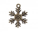 Metal charms set SNOWFLAKE 24*19mm, 10pcs, bundle