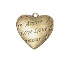 Metal charms set HEART 27*27mm, 10pcs
