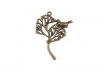 Metal charms set BIRD ON THE BRANCH 29*41mm, 10pcs