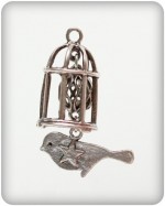 Charms set CELL WITH A PENDANT silver 29*95mm, 5pcs
