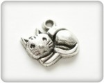 Charms set LITTLE KITTEN silver 13*14mm, 10pcs