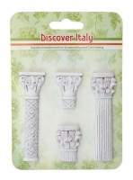 Set of polymer items Discover Italy. Columns (clr 50)