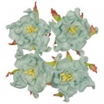 Handmade mulberry Gardenia, dia ~5cm, 4 pcs, SOFT BLUE