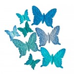 Set of butterflies, 8 pcs Pastel blue
