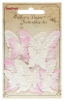 Set of butterflies, 8 pcs Shades of white and pink