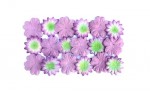 Mulberry Paper Flowers Set (20pcs) (28mm, ) Lavender & Green (2 Colours)