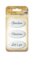 Set of metal embellishments «Around the world 1», 3 pieces.