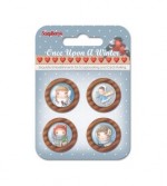 Set of wooden button Once Upon a Winter, 4 pcs (clr 90)