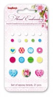 Set of brads 21 pcs Floral Embroidery