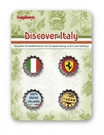 Set of metal cork Discover Italy