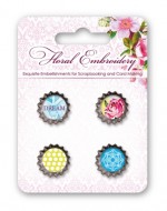 Set of metal cork Floral Embroidery
