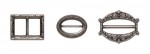 Set of fasteners, antique silver