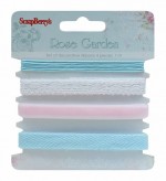 Set of decorative ribbons, Rose garden, 4 pieces, 1m each