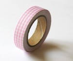 Cotton tape with Pink plaided print №14 15mm*4m SCB490044